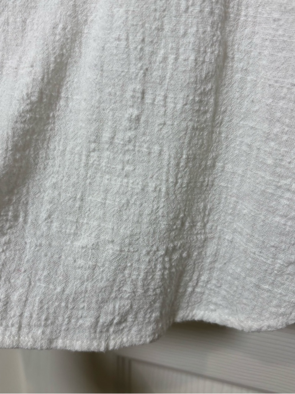 Coastal Button Down Top Womens Medium White Pockets Beach Travel Textured Resort - Picture 8 of 9